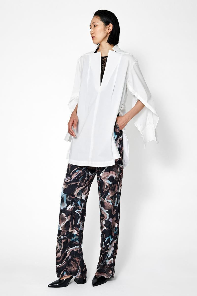 Slit Skipper Cotton Shirt