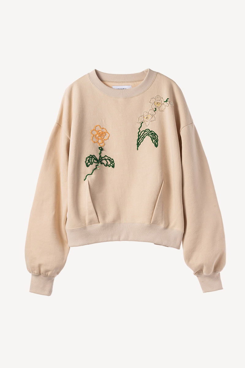 Embroidery Cotton Fleece Sweatshirt