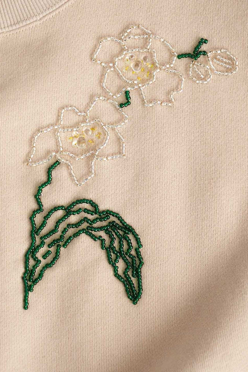 Embroidery Cotton Fleece Sweatshirt