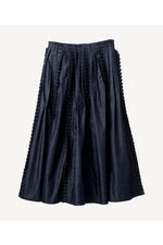 Tucked Ruffle Denim Skirt