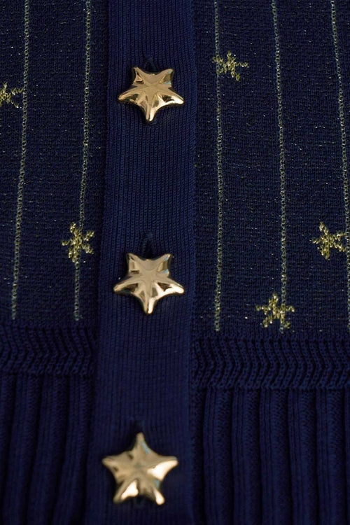 Star and Stripe Jacquard Cotton Cardigan