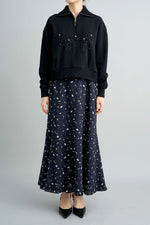 Cat-Print Flared Skirt