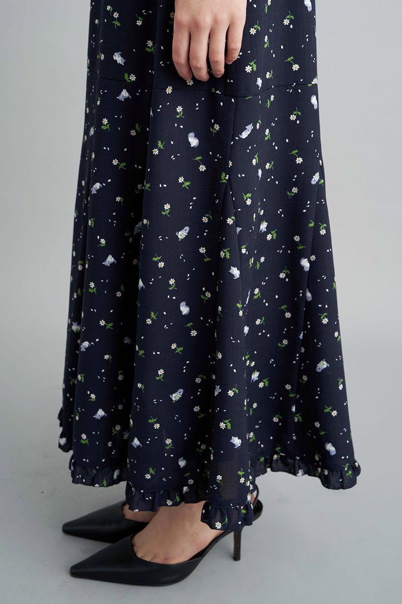 Cat-Print Flared Skirt