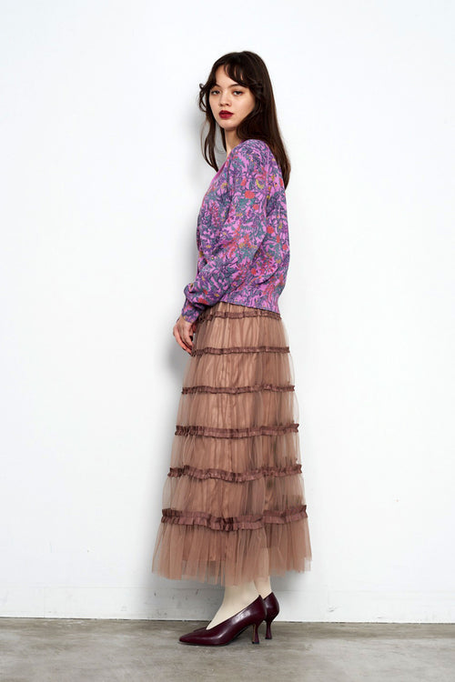 Ribbon Tulle Polyester Skirt