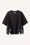 Flower Embroidery Cotton T-Shirt