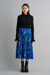 Dandelion Print Pleated Skirt