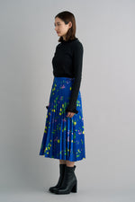 Dandelion Print Pleated Skirt