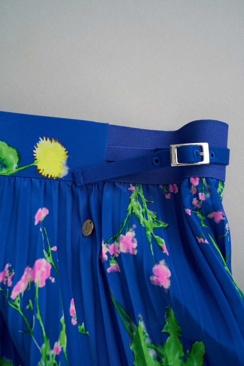 Dandelion Print Pleated Skirt