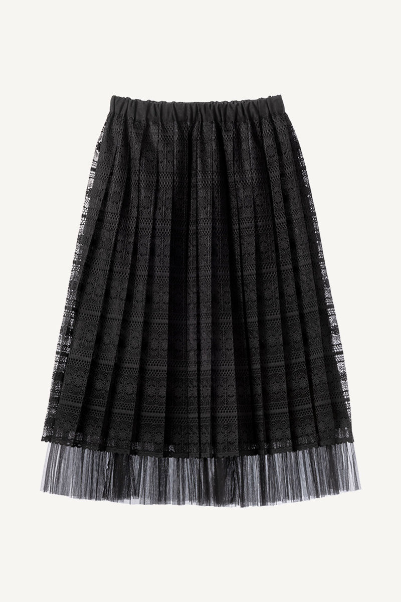 Lace Pleated Skirt