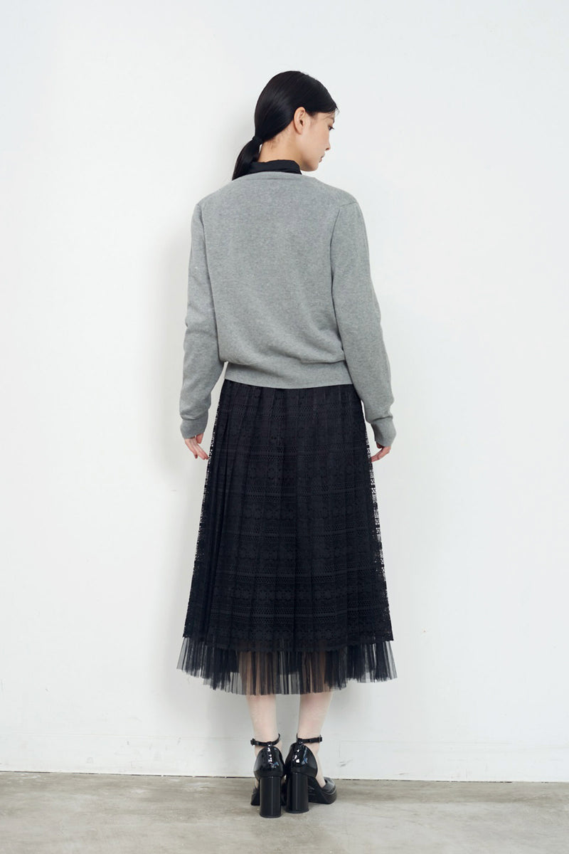 Lace Pleated Skirt