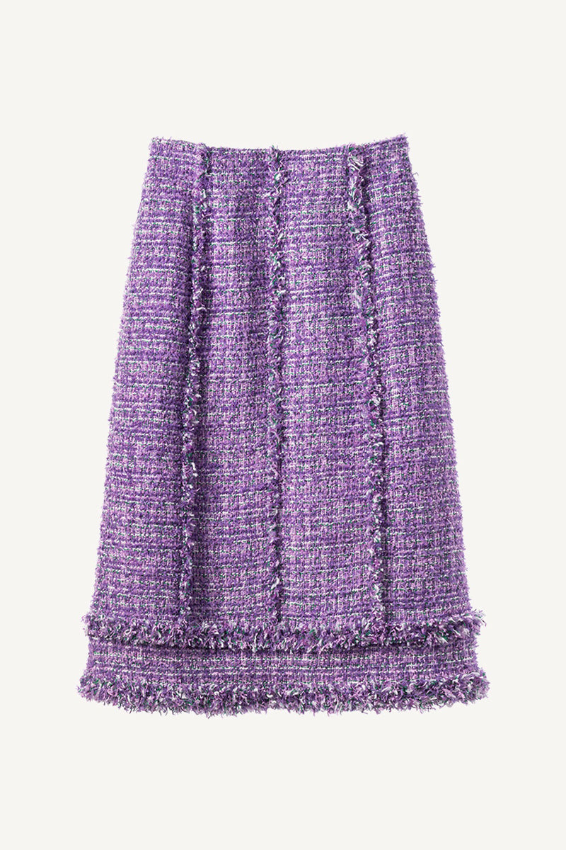 Tweed Fringe Polyester Skirt