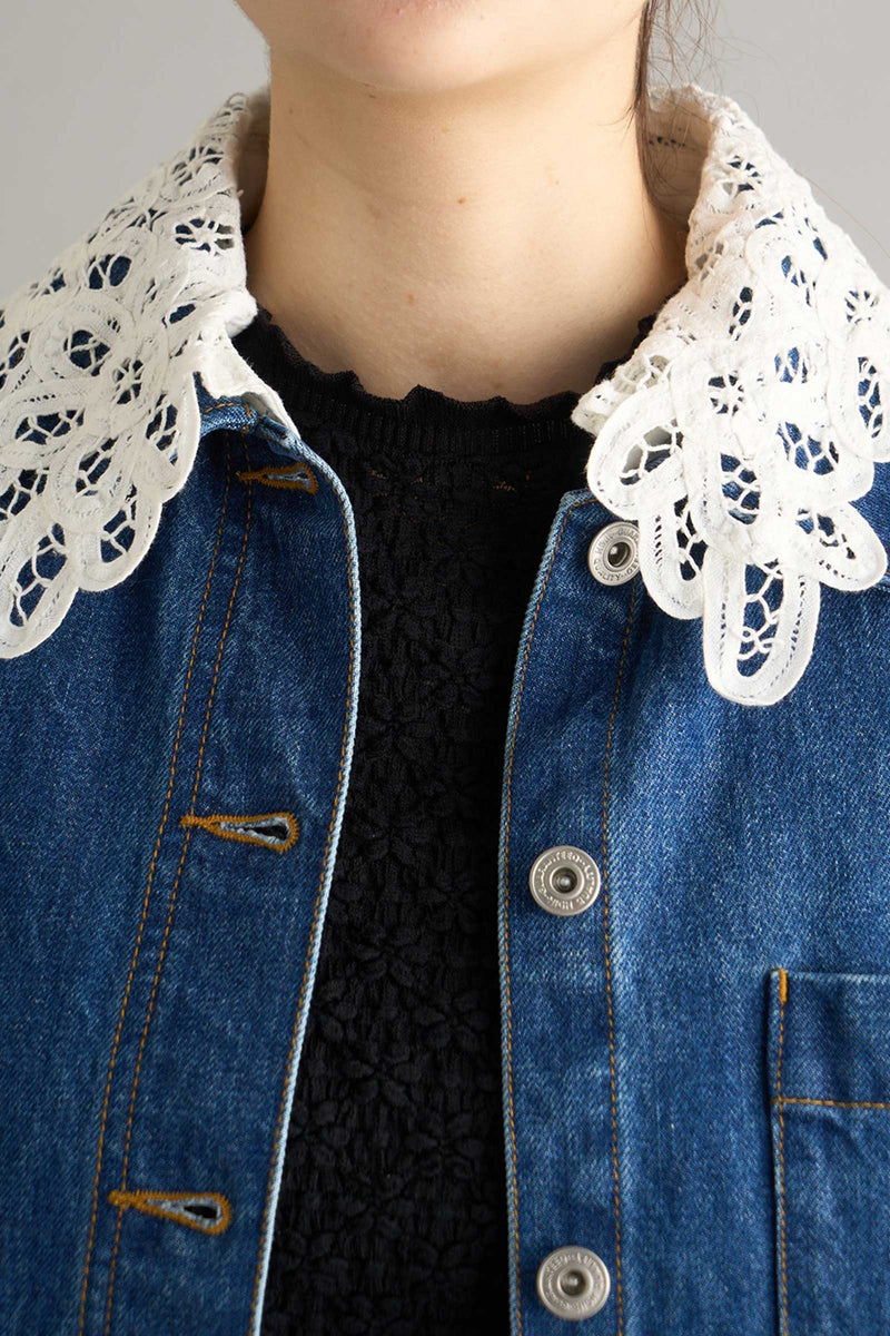 x DICKIES Lace Collar Denim Jacket
