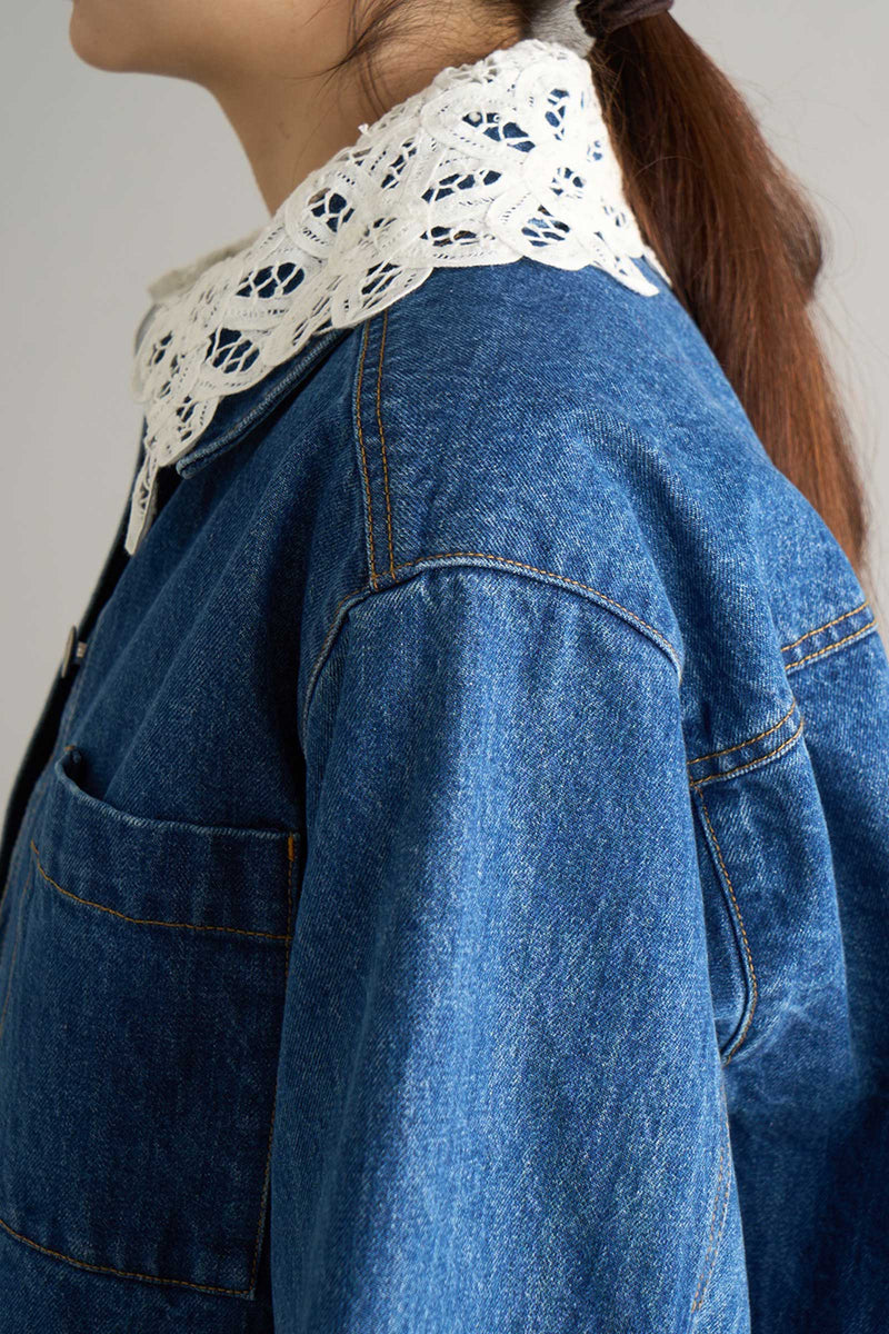x DICKIES Lace Collar Denim Jacket