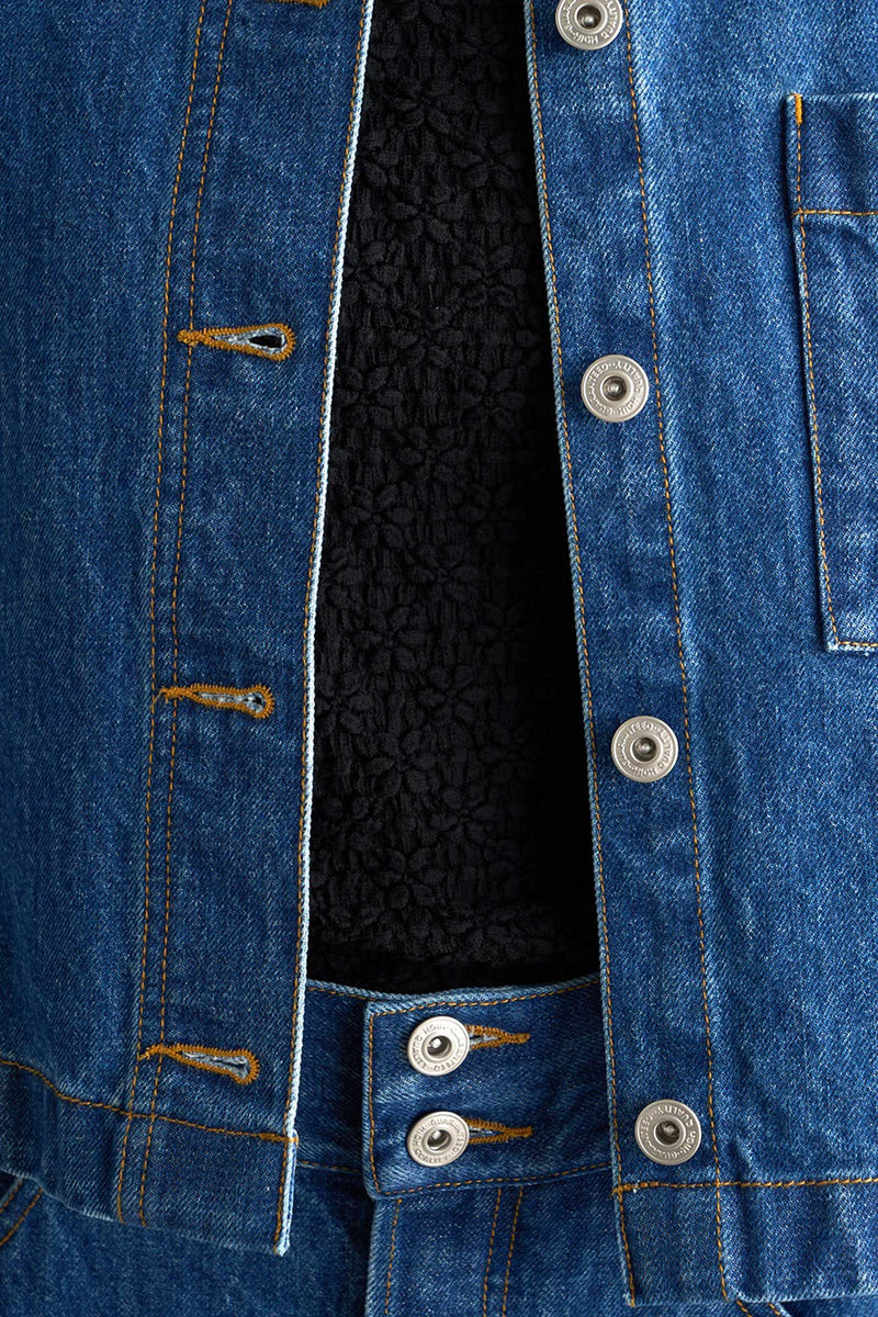 x DICKIES Lace Collar Denim Jacket
