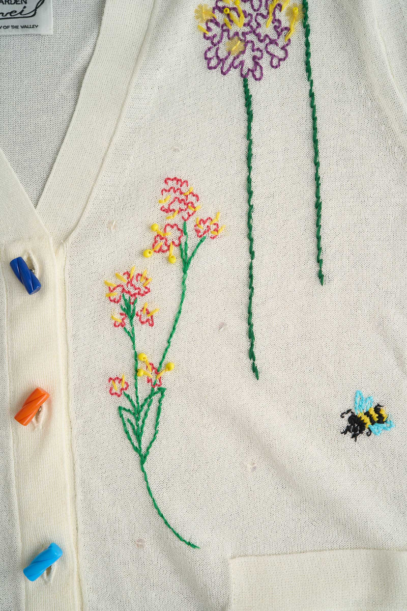 Gardening Embroidery Cardigan