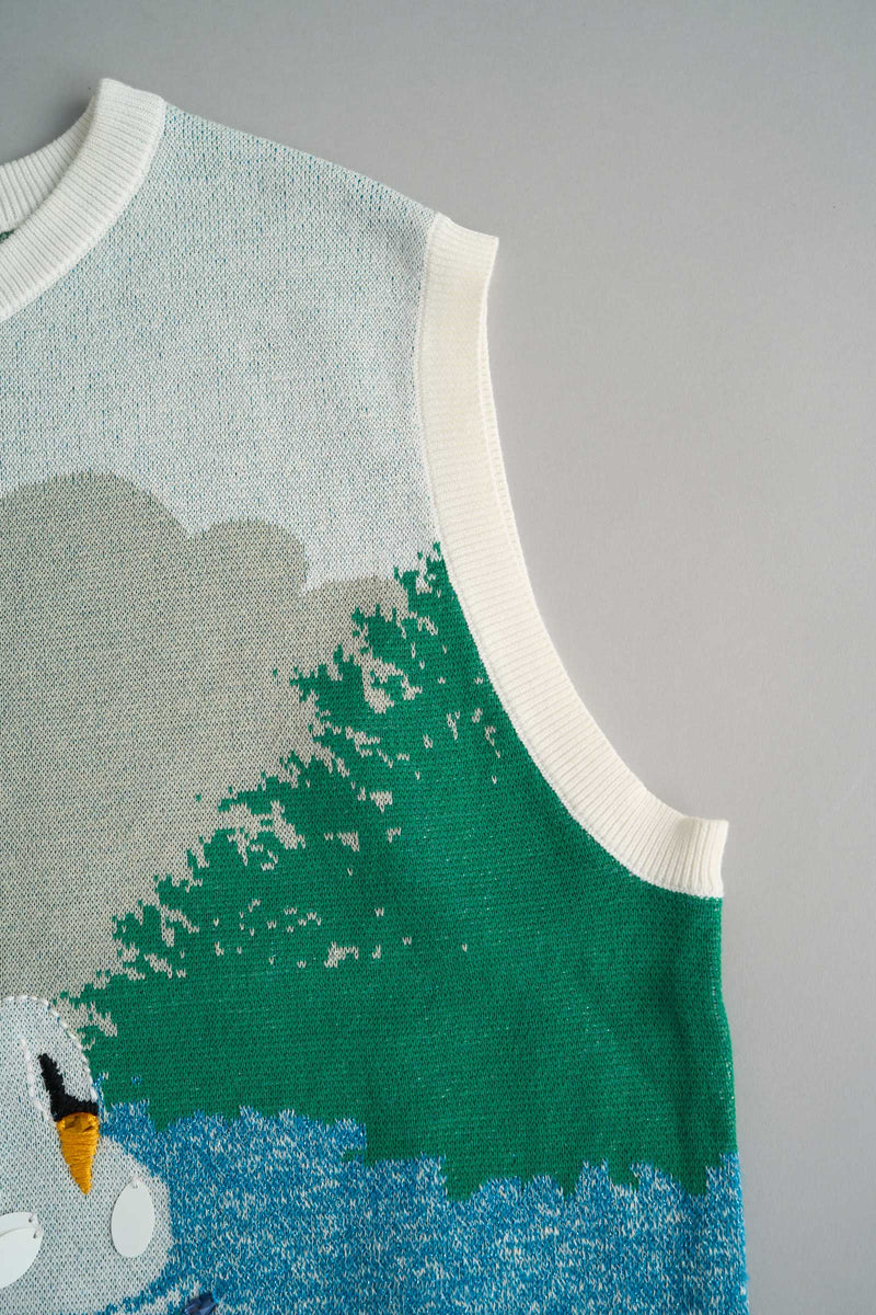 Swan Cotton Knit Vest