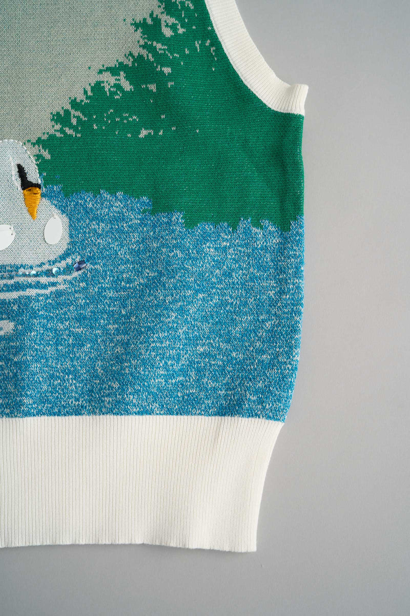 Swan Cotton Knit Vest