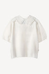 Lace Cotton Polo Knit Top