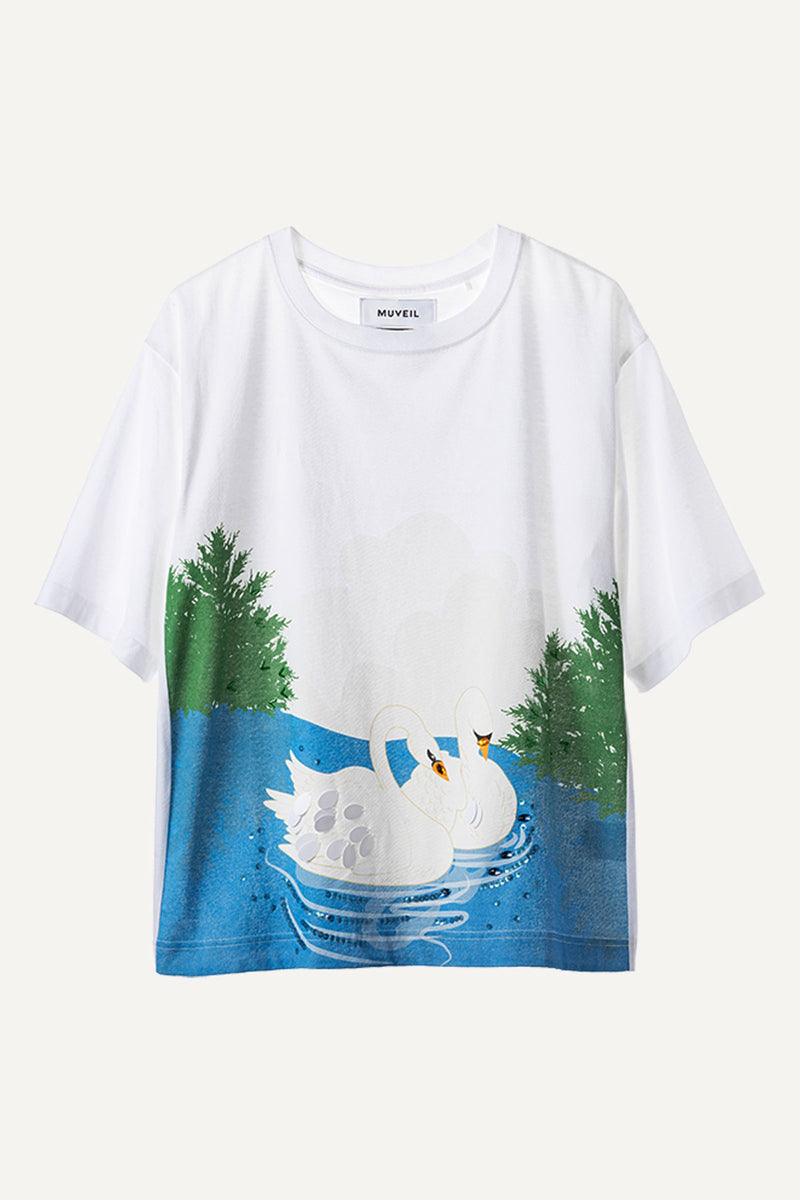 Swan Cotton T-Shirt