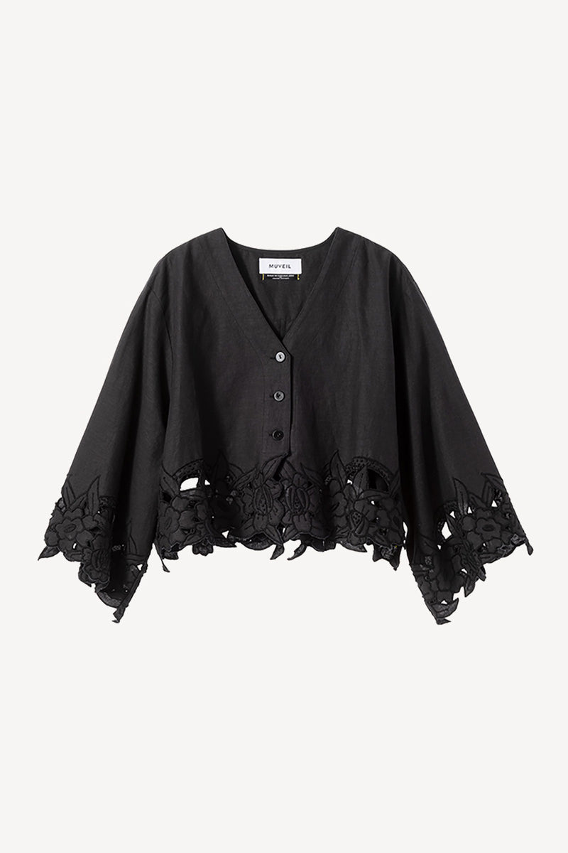 Cotton and Linen Lace Blouse