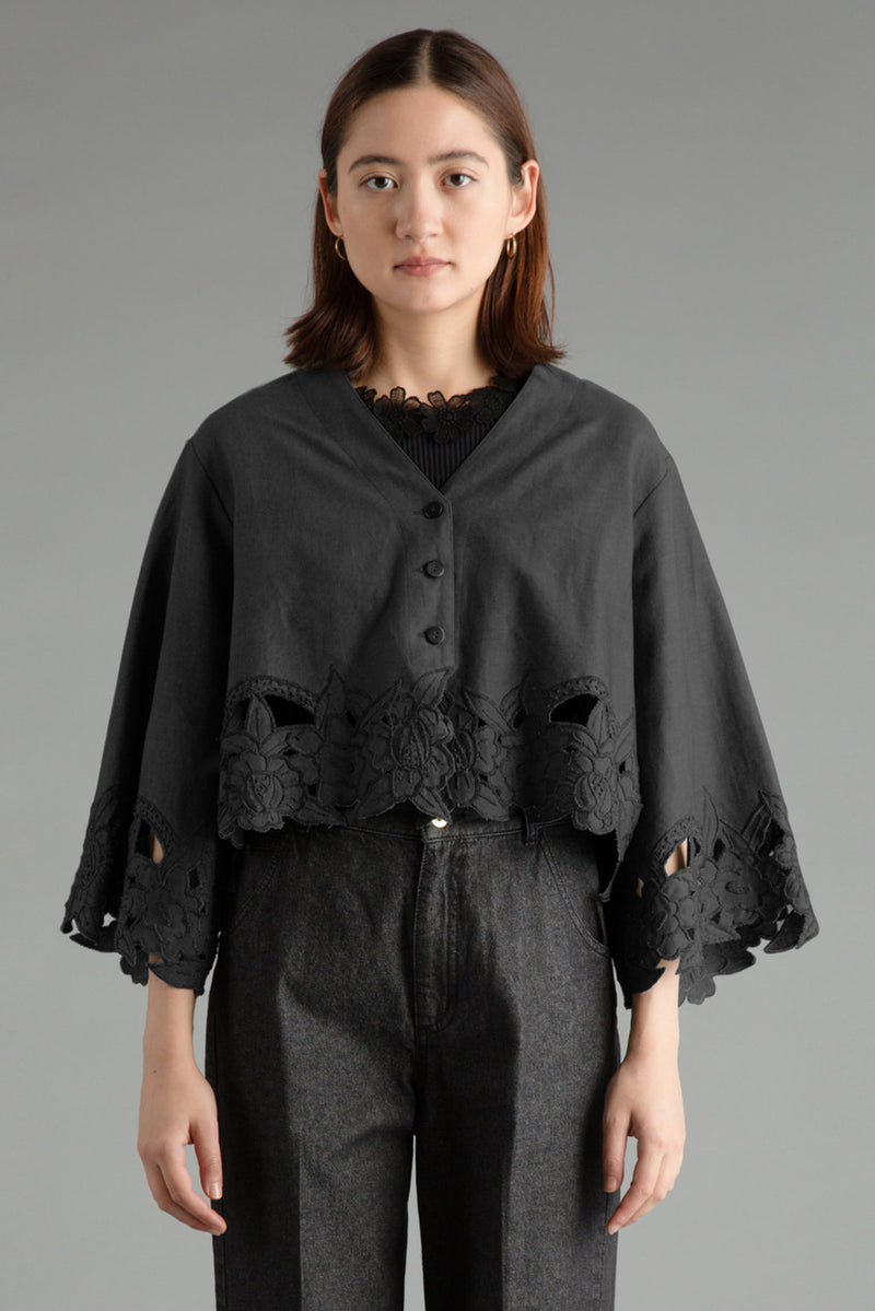 Cotton and Linen Lace Blouse