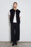 Cotton-Blended Tweed Vest Jacket