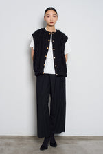 Cotton-Blended Tweed Vest Jacket