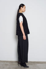 Cotton-Blended Tweed Vest Jacket