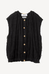 Cotton-Blended Tweed Vest Jacket
