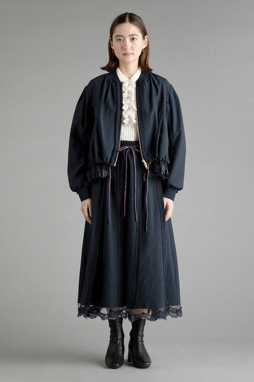 Ripstop Frill and Lace Blouson