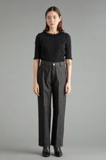 Ribbon Cotton Denim Pants