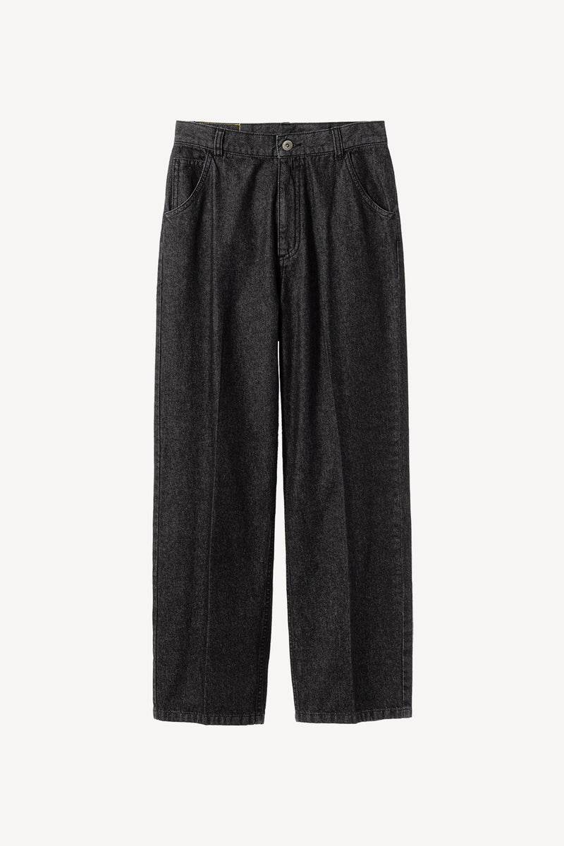 Ribbon Cotton Denim Pants