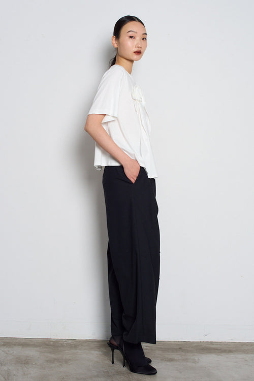 Beaded Wool-Blended Trousers