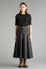 Ribbon Denim Skirt