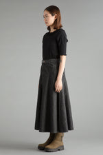 Ribbon Denim Skirt