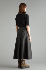 Ribbon Denim Skirt