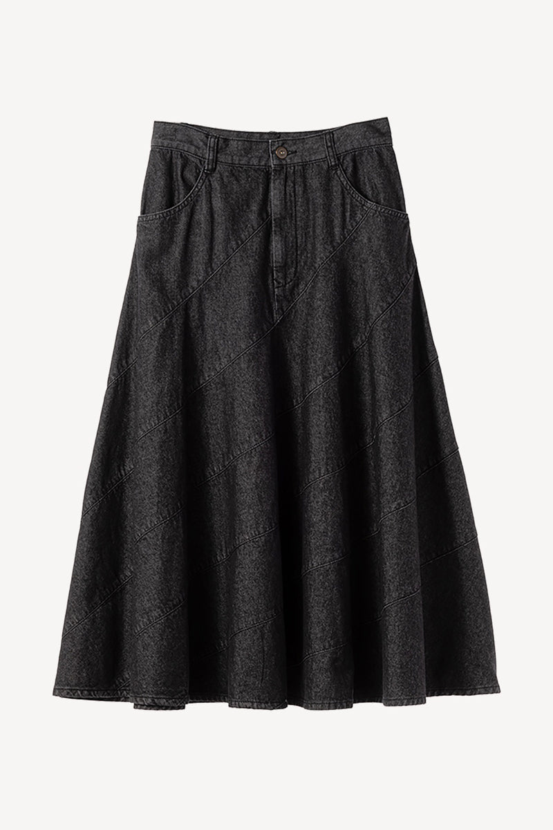 Ribbon Denim Skirt