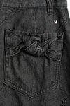 Ribbon Denim Skirt
