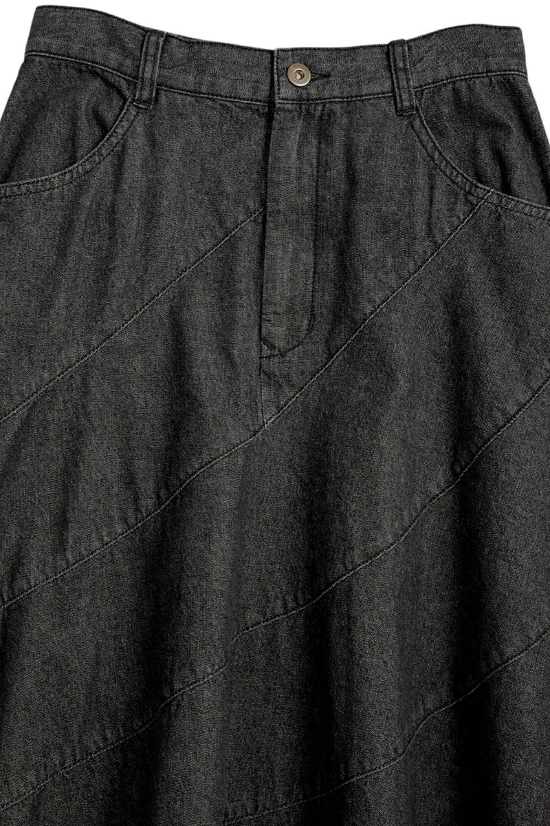 Ribbon Denim Skirt