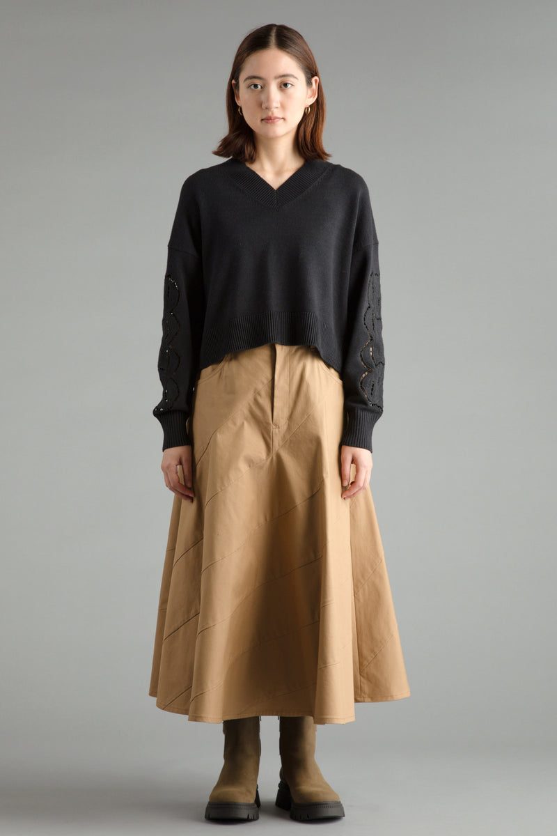 Ribbon Chino Skirt