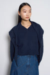 Embroidery Cotton Pullover with Scarf