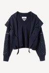 Embroidery Cotton Pullover with Scarf