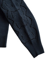 Embroidery Cotton Pullover with Scarf