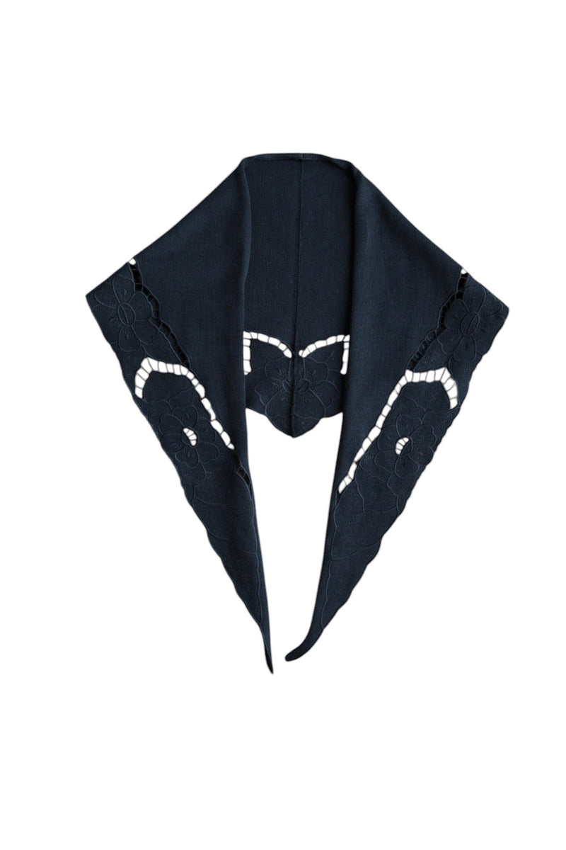 Embroidery Cotton Pullover with Scarf