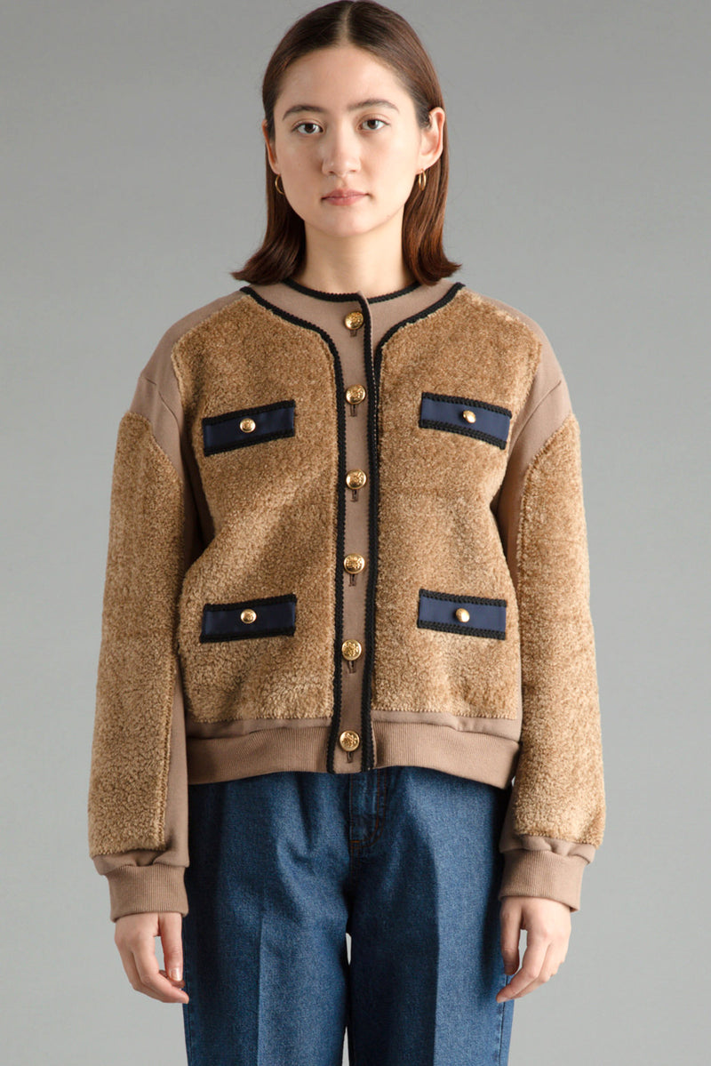 Fleece Panels Jersey Jacket