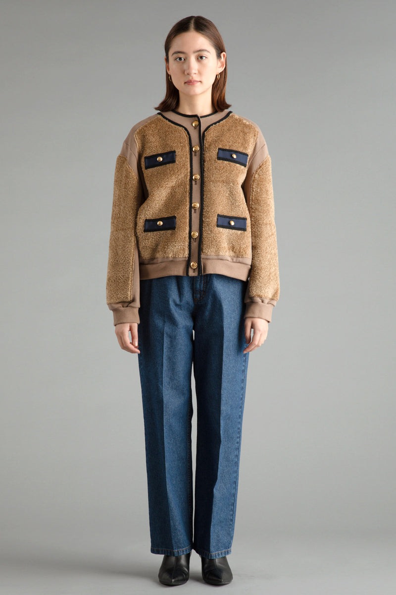Fleece Panels Jersey Jacket