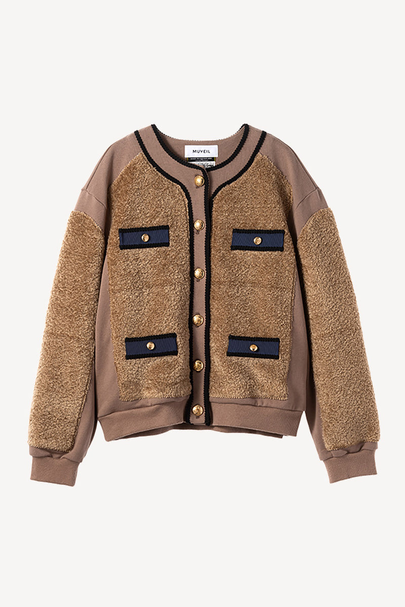 Fleece Panels Jersey Jacket