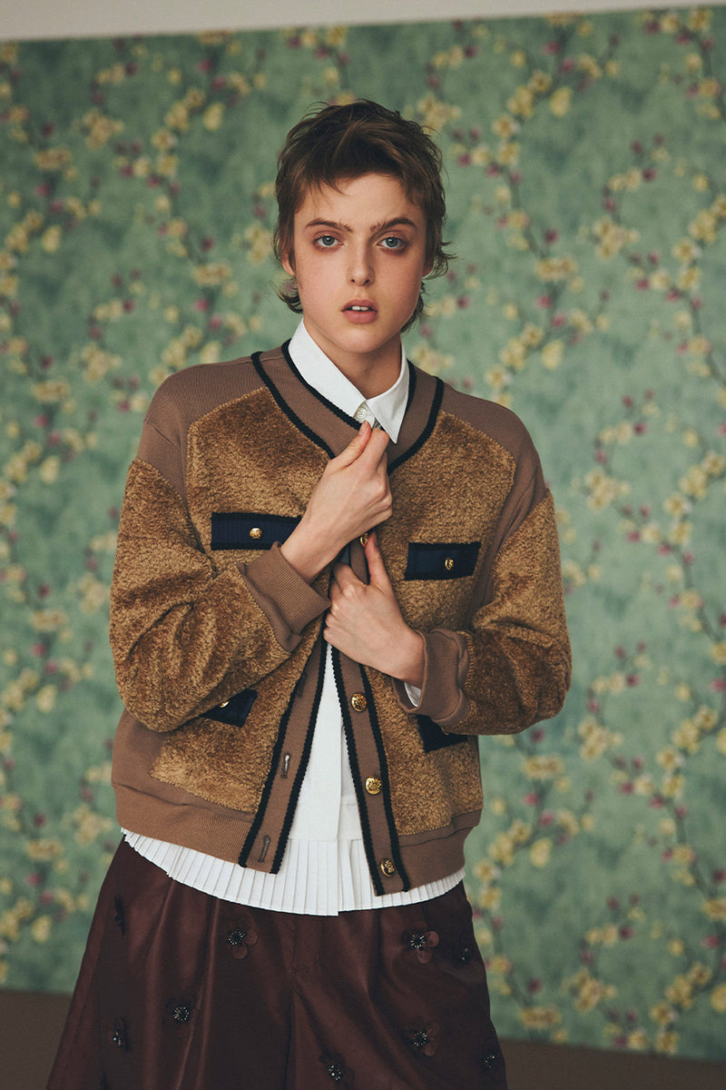 Fleece Panels Jersey Jacket