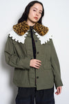 Embroidery and Fur Collar Workwear Jacket