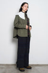 Embroidery and Fur Collar Workwear Jacket